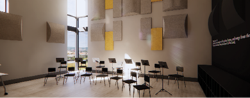 Rendering of the choir studio